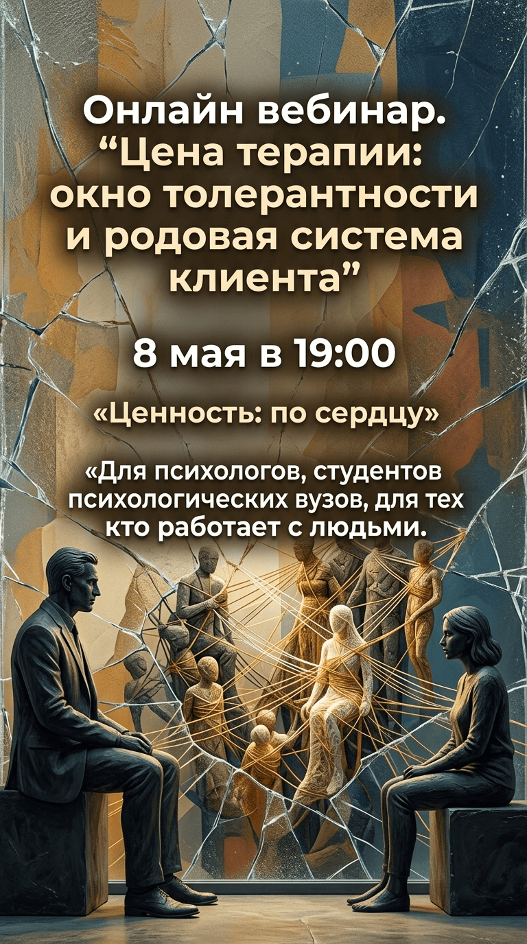 Онлайн вебинар "Цена терапии:окно толерантности и родовая система клиента"