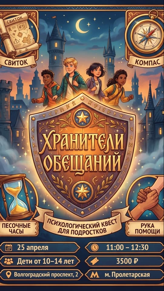 Детский психологический квест для подростков 10-14 лет